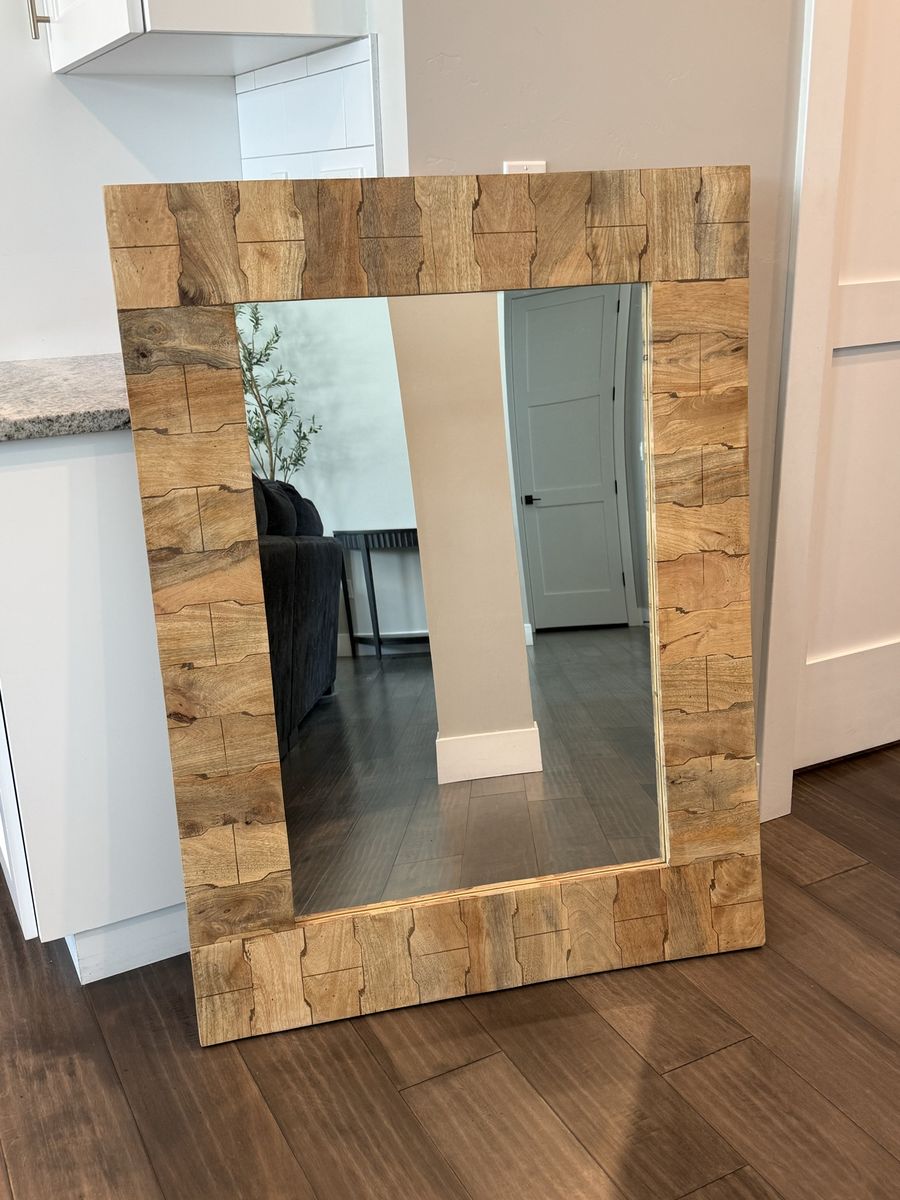 Large Solid Mango Wood Mirror
