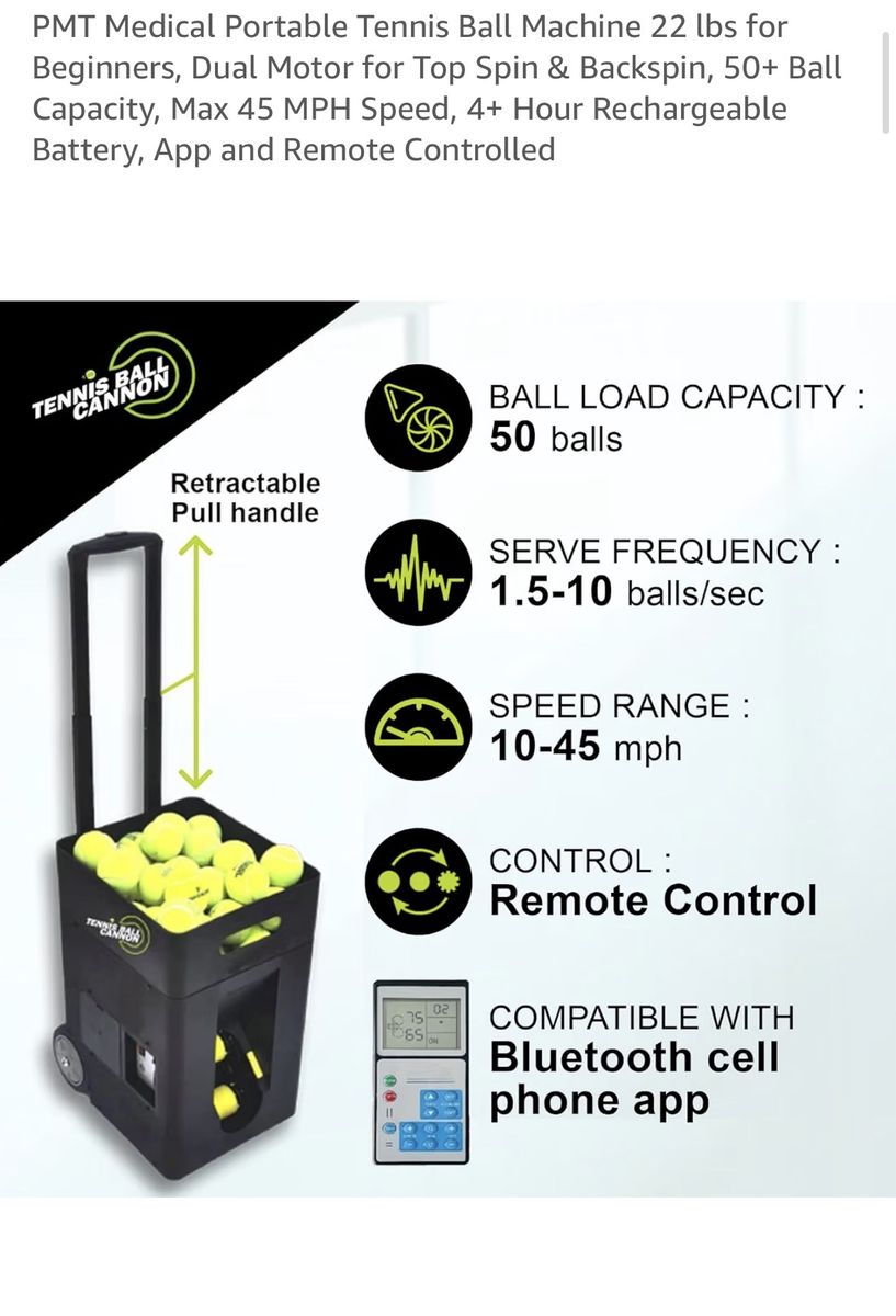 Portable Tennis Ball Machine 