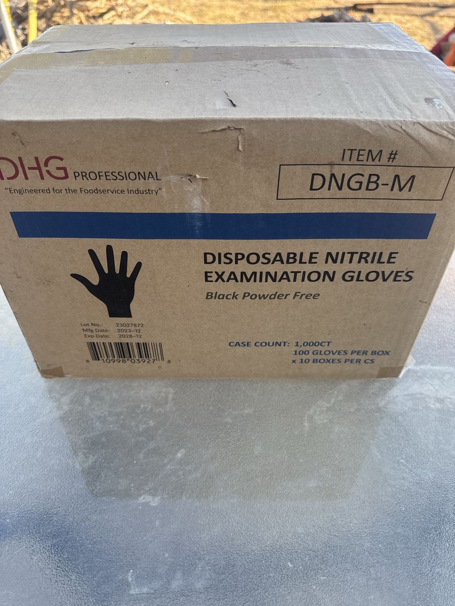 DHG Professional Black Powder-Free Nitrile Gloves Size Medium 1,000 Count Case