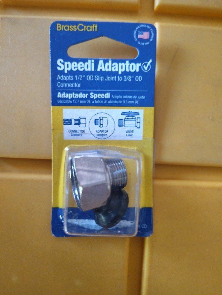 BrassCraft Speedi Adaptor 1/2 in OD Slip Joint to 3/8 in OD Connector 66-6-8WX CD x5