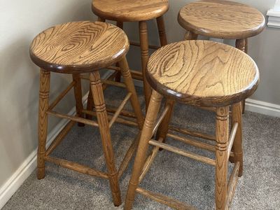 4 Wooden Bar Stools