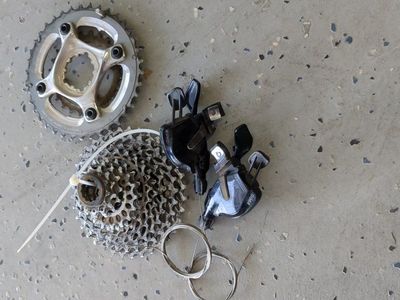 Various Bike Parts- Cranks, saddles, brakes, et