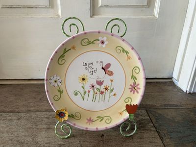 Cracker Barrel “Enjoy Life!” Decorative Plate w/ Metal Display Stand