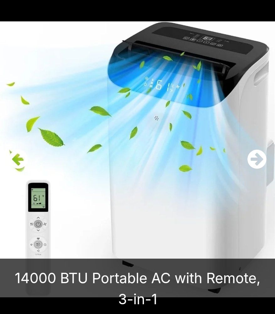 HUMHOLD 14,000 BTU Portable Air Conditioner – WiFi, Remote  #551