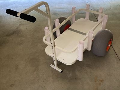 Heavy-Duty Beach & Fishing Cart with Balloon Sand Tires and Rod Holders