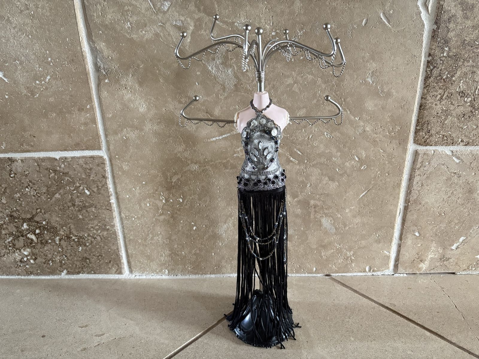 Vintage Mannequin Jewelry Stand Holder Flapper Dress