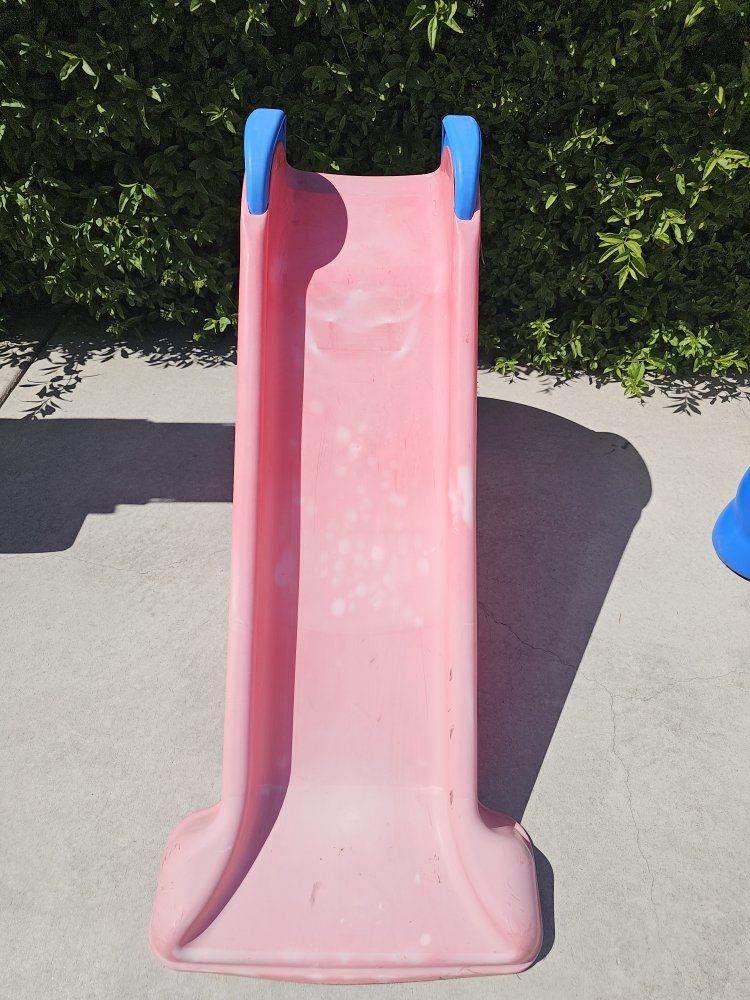 well used Kids Outdoor Play Slide - Pink & Blue Playground Equipment for Toddlers