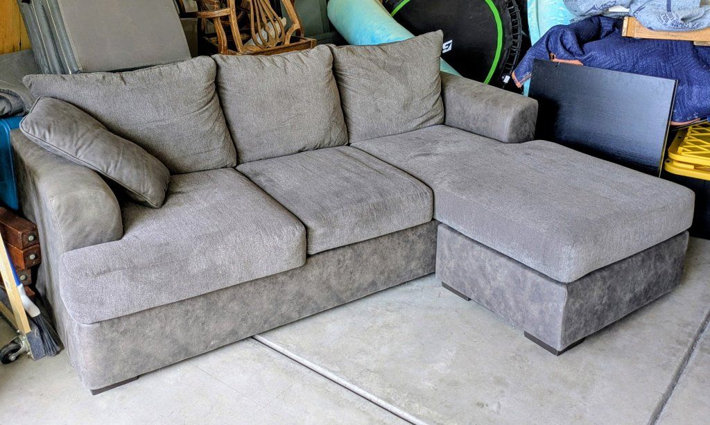 Gray L-Shaped Sectional Sofa with Chaise - Great Condition