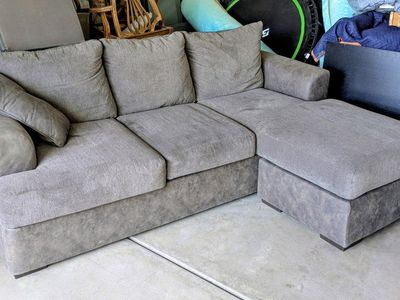 Gray L-Shaped Sectional Sofa with Chaise - Great Condition