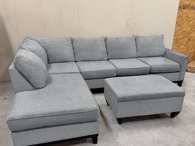 FREE DELIVERY - Ashley Furniture Gray Sectional Couch & Ottoman