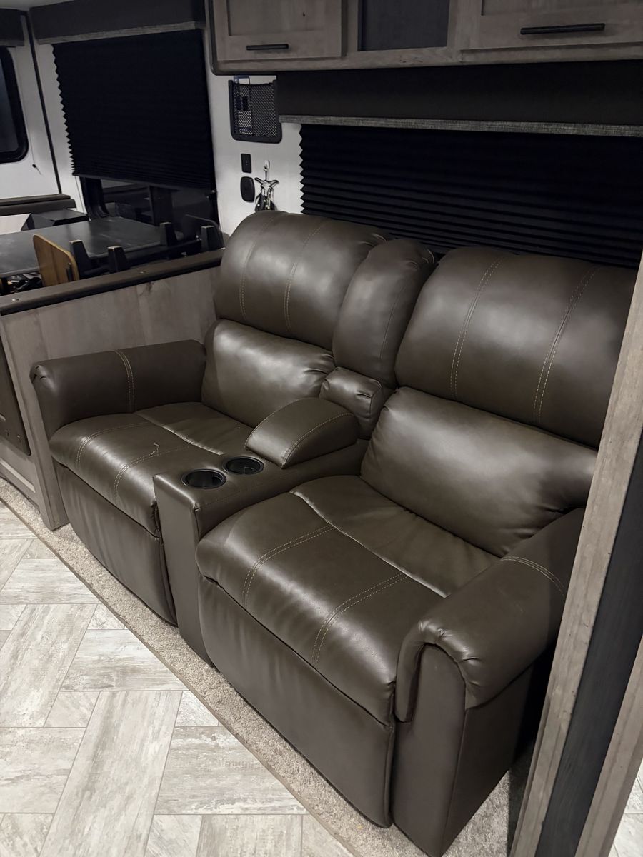 Manual Double Recliner Sofa with Center Console and Cup Holders