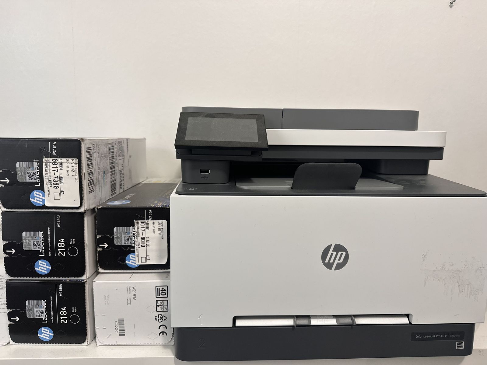HP Color LaserJet Pro MFP 3301fdw Wireless Printer *WITH *5* Cartridges