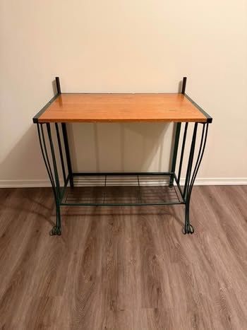 Vintage Wood & Metal Console Table / Entryway Table