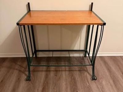 Vintage Wood & Metal Console Table / Entryway Table