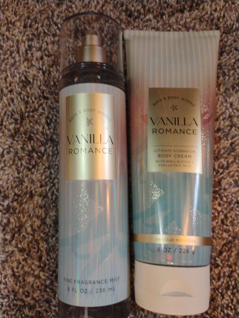 FUNDRAISER- Bath & Body Works Vanilla Romance Fragrance Mist & Body Cream Set - 8 fl oz Each