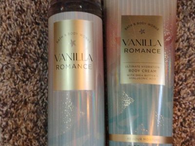 FUNDRAISER- Bath & Body Works Vanilla Romance Fragrance Mist & Body Cream Set - 8 fl oz Each