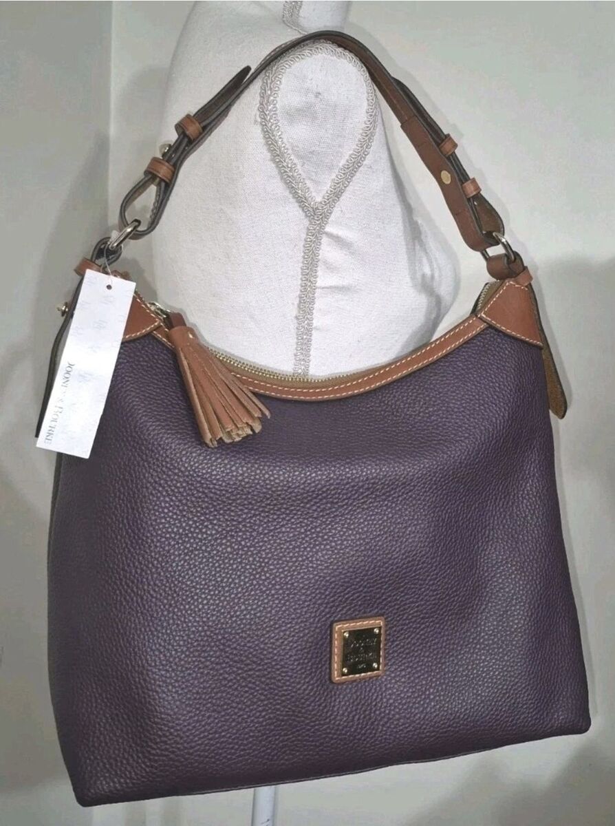 New Dooney & Bourke Plum Full-Grain Leather Bag