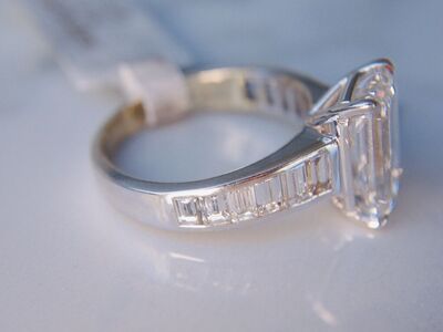 4.65ct Emerald Cut Diamond Ring Lab