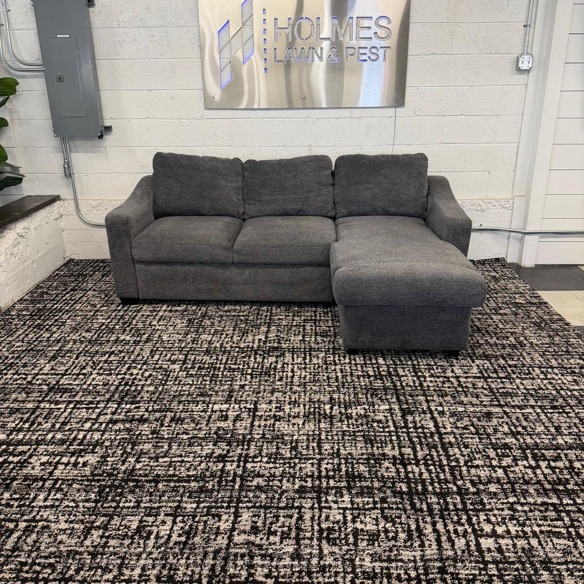 COSTCO ARIA FABRIC SLEEPER SOFA W/ REVERSIBLE STORAGE CHAISE, GRAY!!