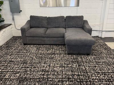 COSTCO ARIA FABRIC SLEEPER SOFA W/ REVERSIBLE STORAGE CHAISE, GRAY!!