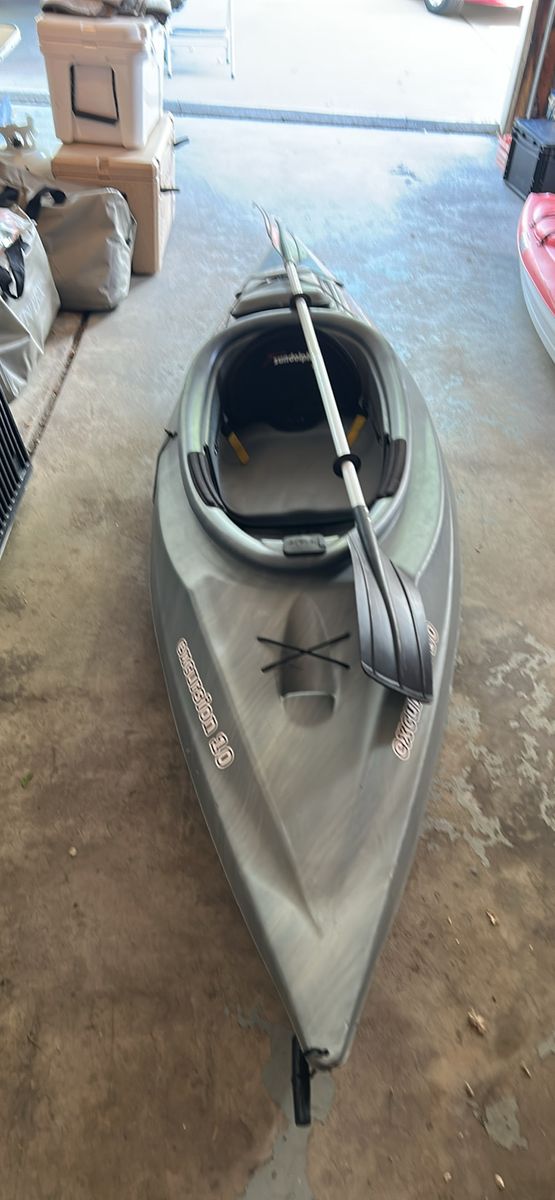 Sun Dolphin Excursion 10, great for fishing, Sit-In Kayak - Gray, 10 ft with Paddle