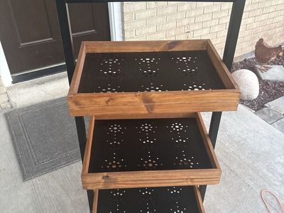 Wooden Tiered Plant Stand with Chalkboard Top - 3 Shelves