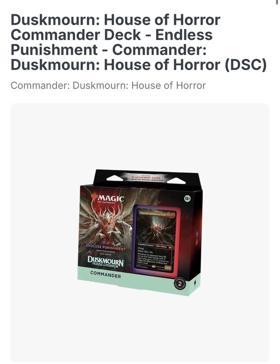 Mtg Endless punishment and desert bloom precon