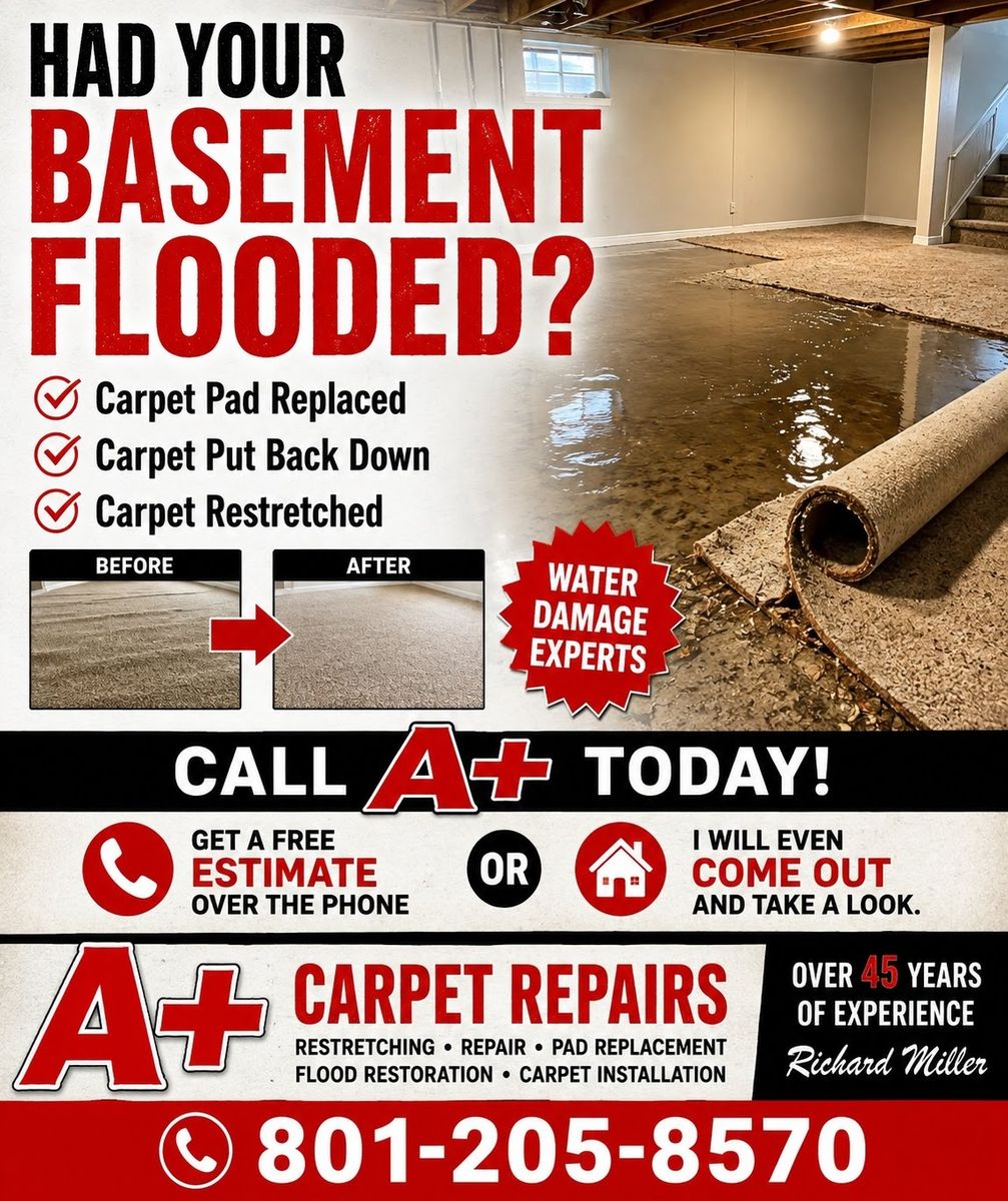 Carpet repair | Carpet re-stretching | Carpet Installation | Cat Urine Removal | Pad Replacement | Carpet Sales