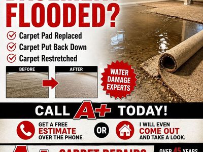 Carpet repair | Carpet re-stretching | Carpet Installation | Cat Urine Removal | Pad Replacement | Carpet Sales