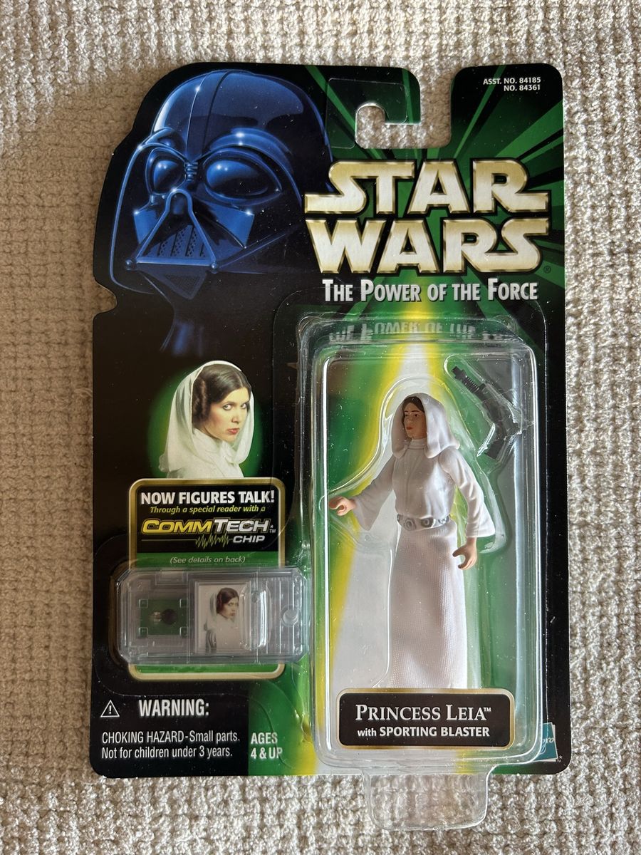 Star Wars The Power of the Force Princess Leia Action Figure w/ Sporting Blaster & CommTech Chip