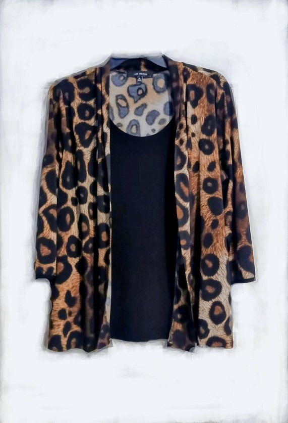 Liz McCoy- size XL Cheetah printed shirt cardigan