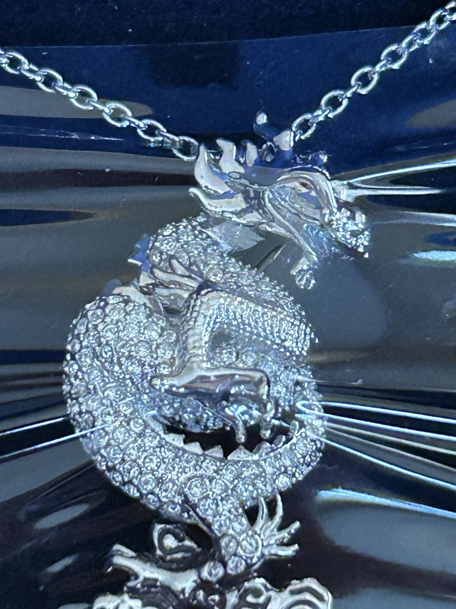SWAROVSKI SCS PENDANT DRAGON, RHODIUM PLATED, 2012,  #1124113, RETIRED,