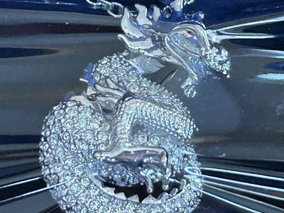 SWAROVSKI SCS PENDANT DRAGON, RHODIUM PLATED, 2012, #1124113, RETIRED,