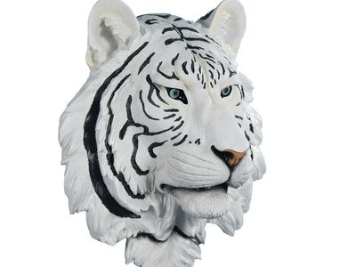 Faux Resin White Tiger Wall Decor