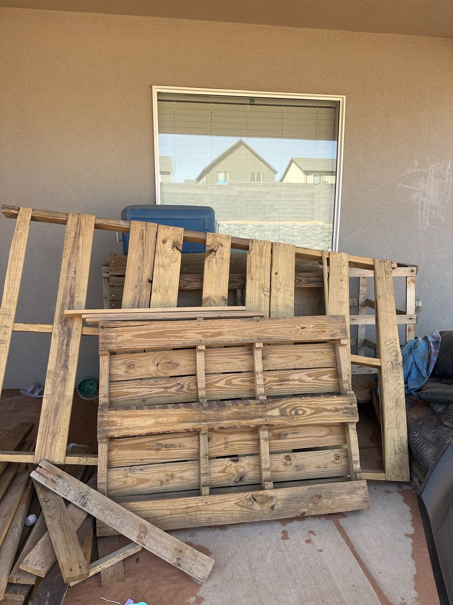 Used Wooden Pallets and turf