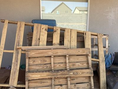 Used Wooden Pallets and turf