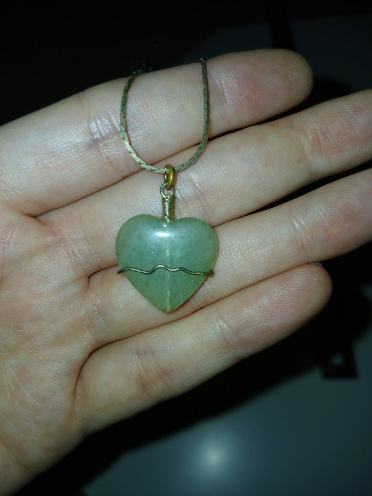 Heart Pendant Necklace with Wire Wrap