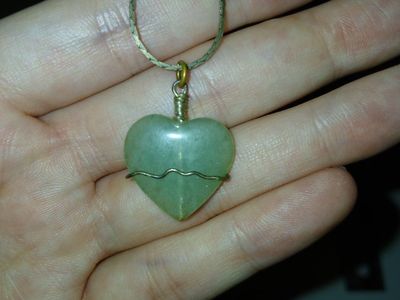 Heart Pendant Necklace with Wire Wrap