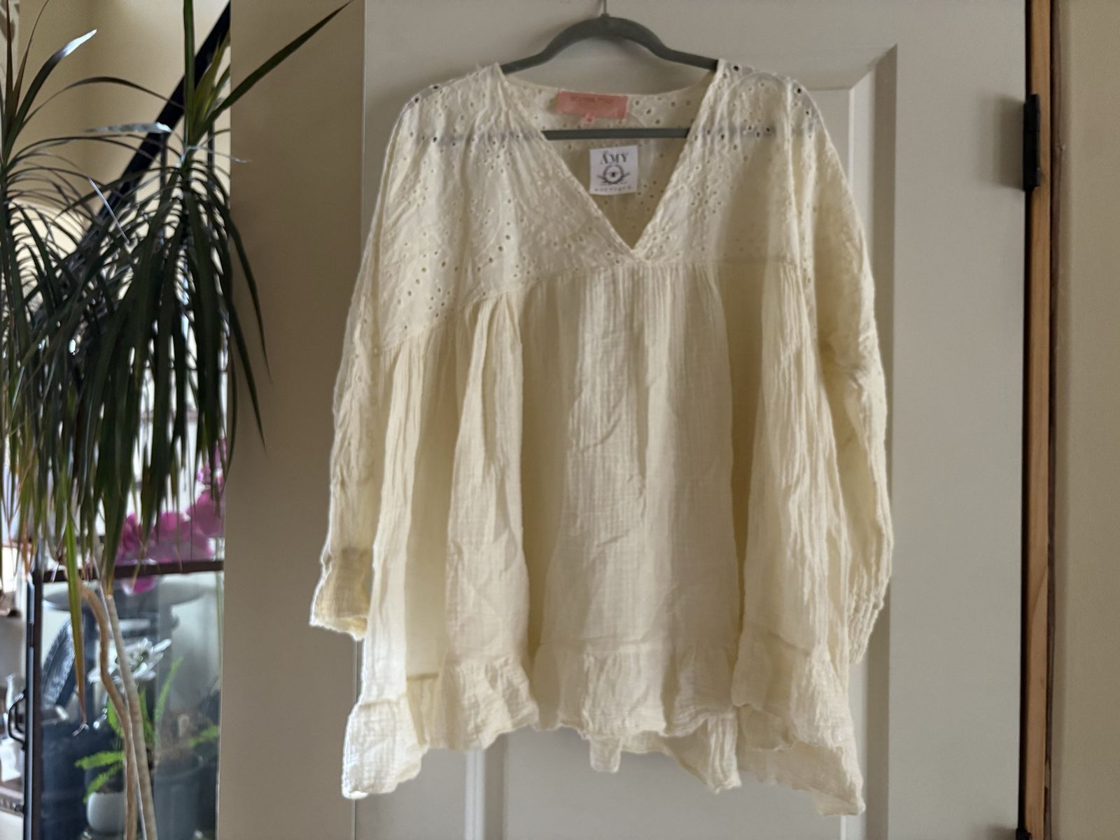 New Loose Oversized Eyelet Shirt Sz S of M - 3 available 