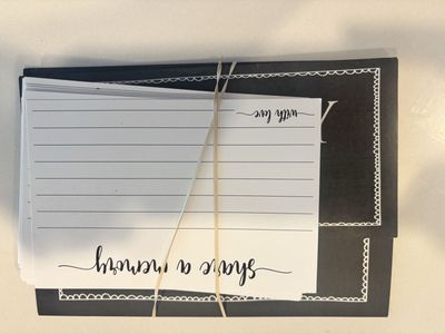 Share a Memory Cards - Black & White, Lined Notecards with "with love" detail, 50+ count