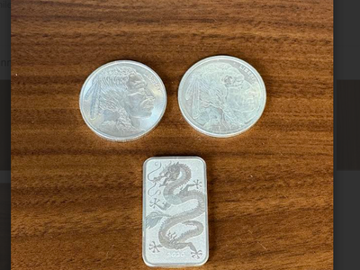 3 oz 999 silver. 2 buffalos 1 Australia 2026 Dragon Silver Dollar