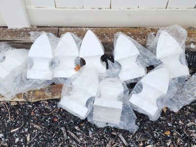 5" x 5" vinyl white Gothic post cap