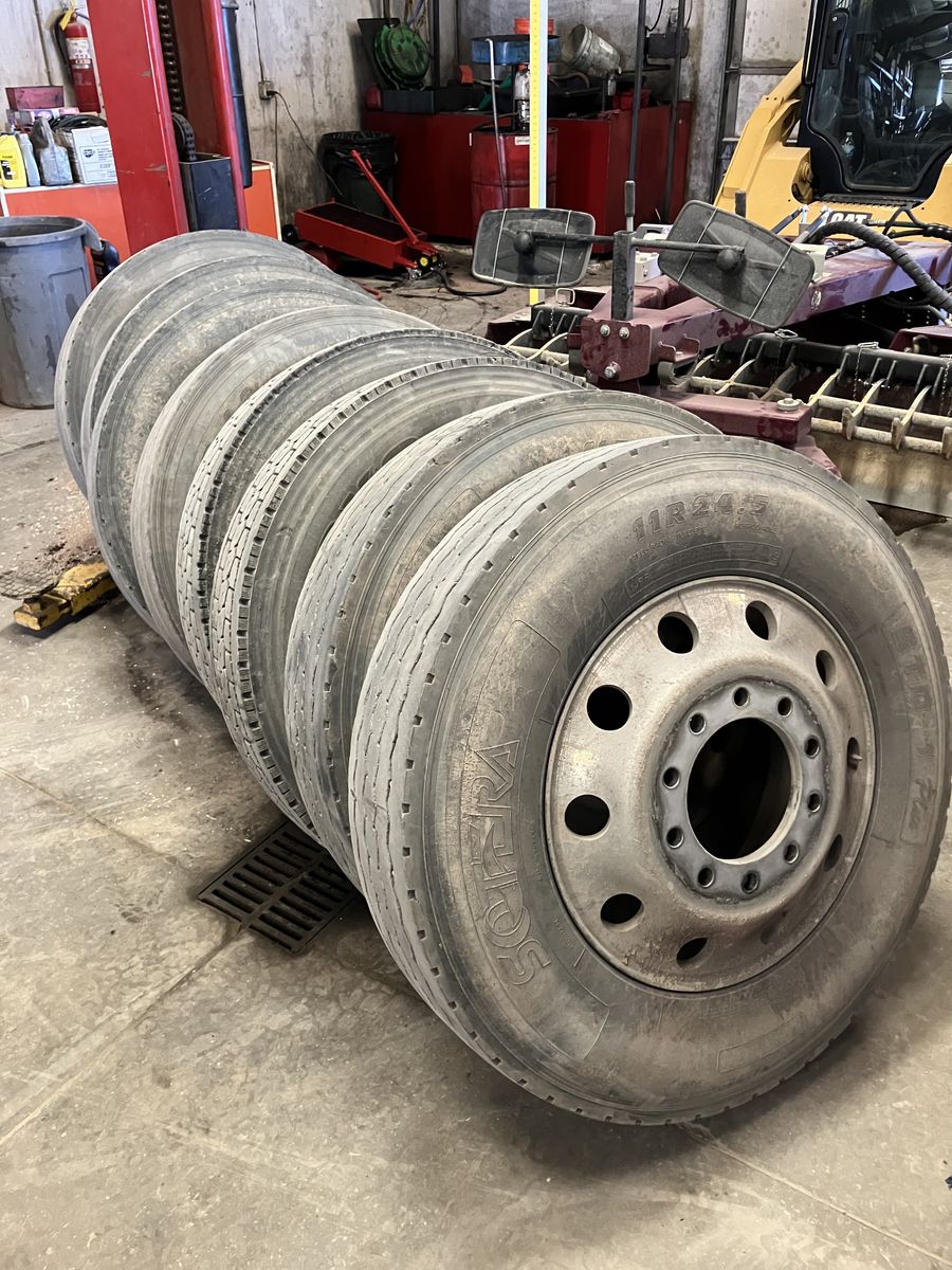 8x 24.5" Aluminum Wheels - Drive Axle