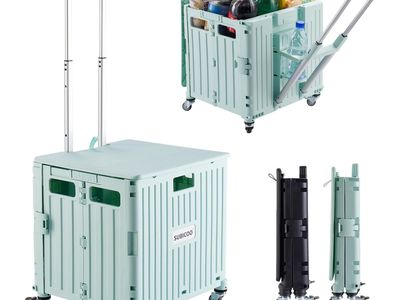 New Folding Utility Cart Portable Rolling Crate Handcart Shopping Trolley Collapsible Tool Box