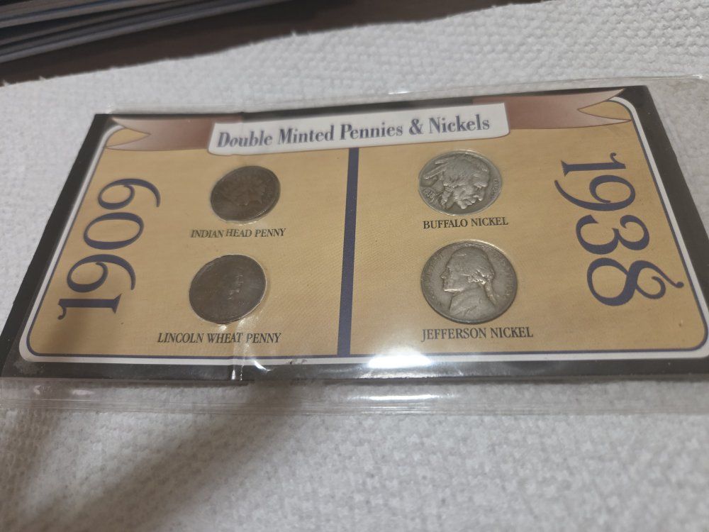 first Jefferson last buffalo nickel first Lincoln last Indian head Penny's 1909 and 1938 set of 4 coins