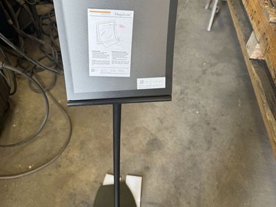 8.5"W x 11"H Curved Metal Frame Floor Stand. Overall Height: 52"