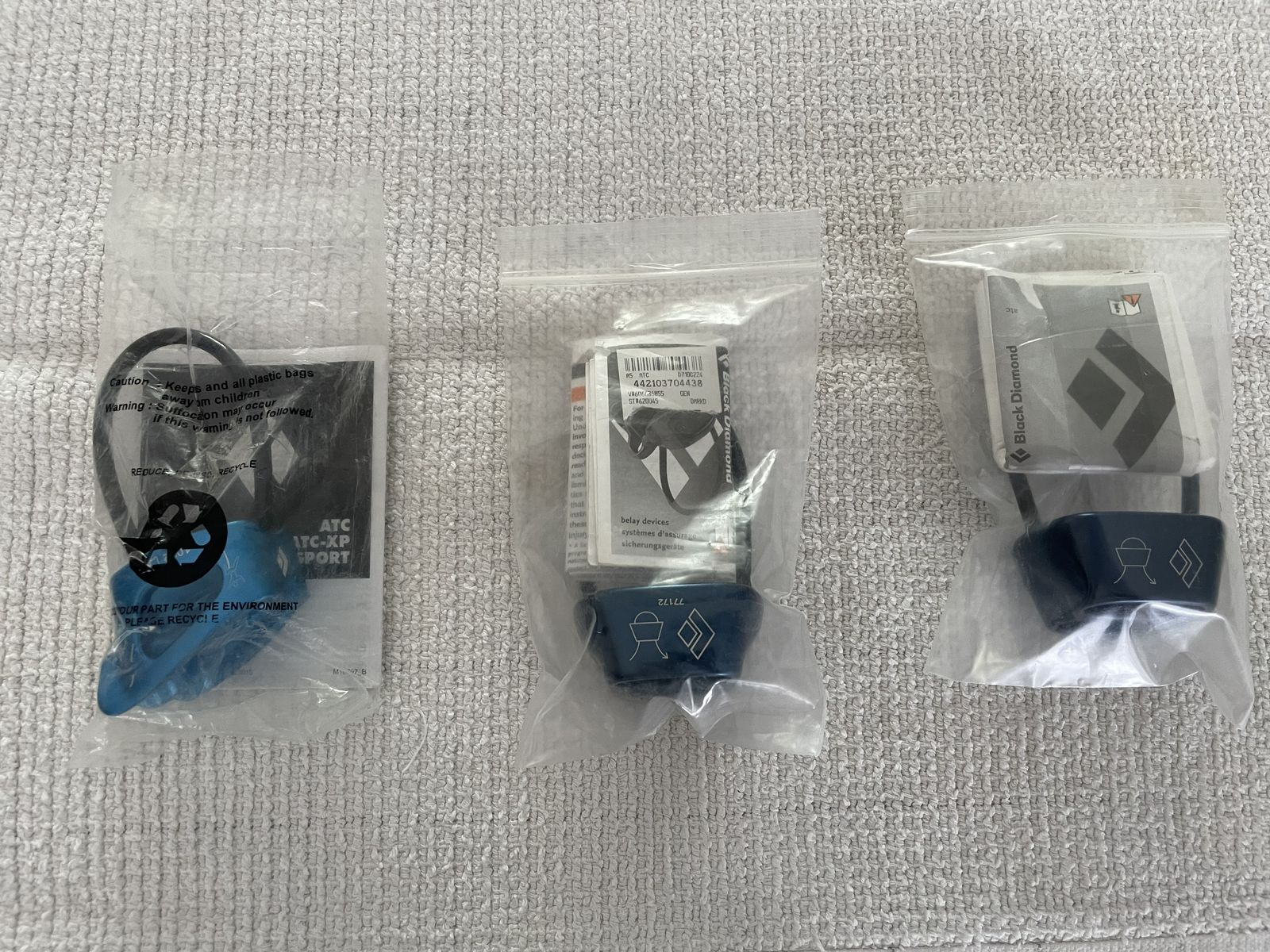 Black Diamond Belay Devices - 2 ATC Sport and 1 ATC XP