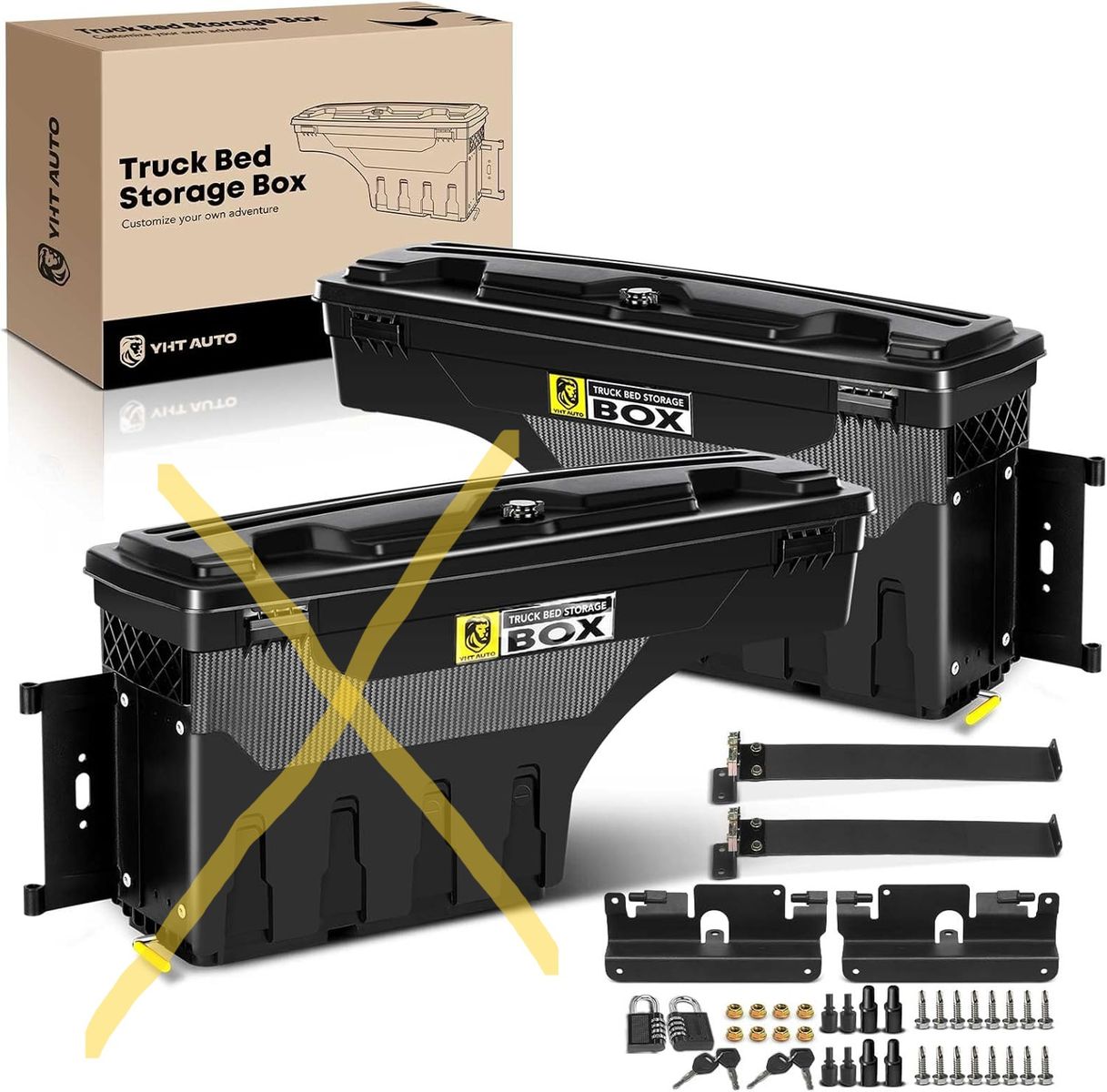 Wheel Well, Truck Bed Storage Tool Box Lockable, 2007-2018 Chevrolet Silverado & GMC Sierra