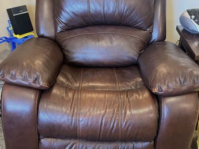 Brown Leather Recliner Armchair