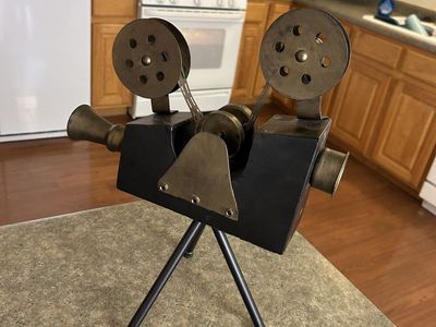 Vintage Style Decorative Metal Film Projector Statue with Tripod